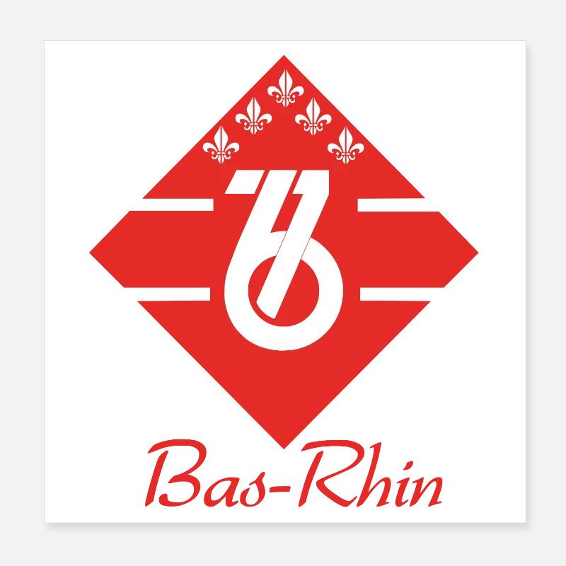 Bas-Rhin Poster 20 x 20 cm
