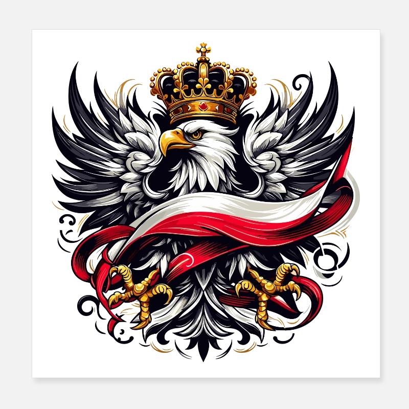 Pologne Polska drapeau polonais drapeau cadeau Poster 20 x 20 cm