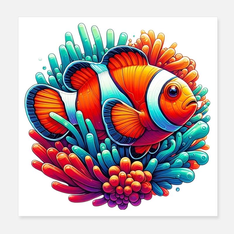 Clownfisch Poster 20x20 cm