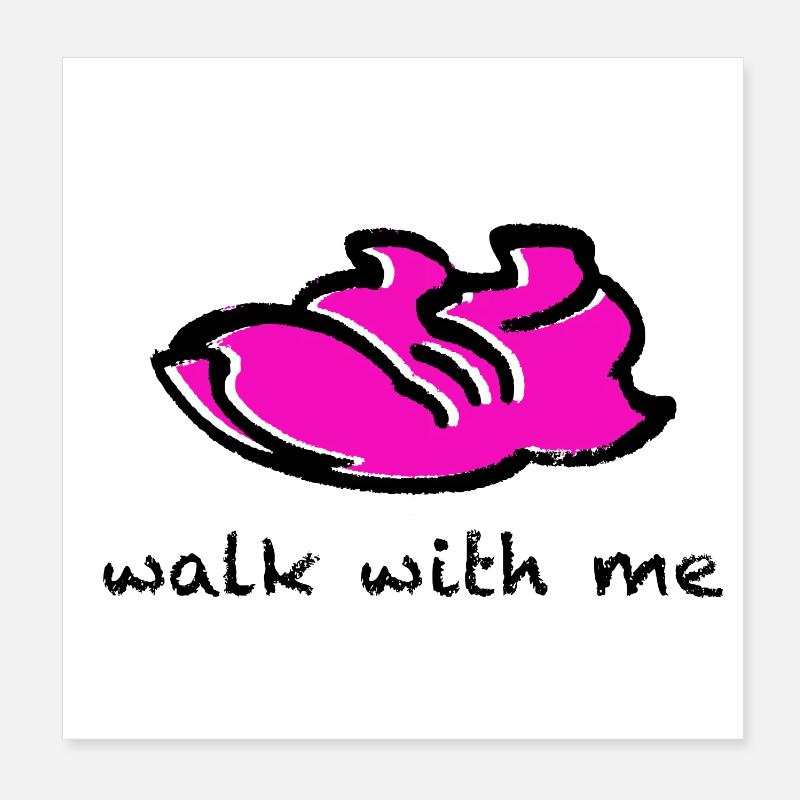 Chaussure de course Walk with me - Poster 20 x 20 cm - blanc