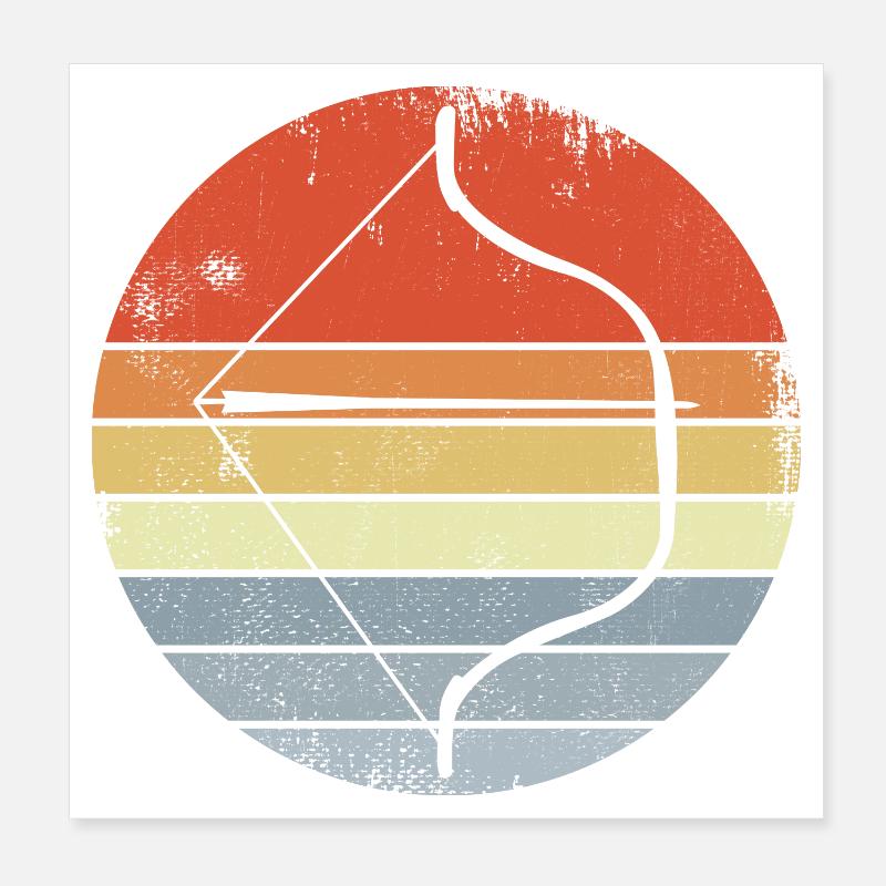 Arc et flèche Look Vintage Poster 20 x 20 cm