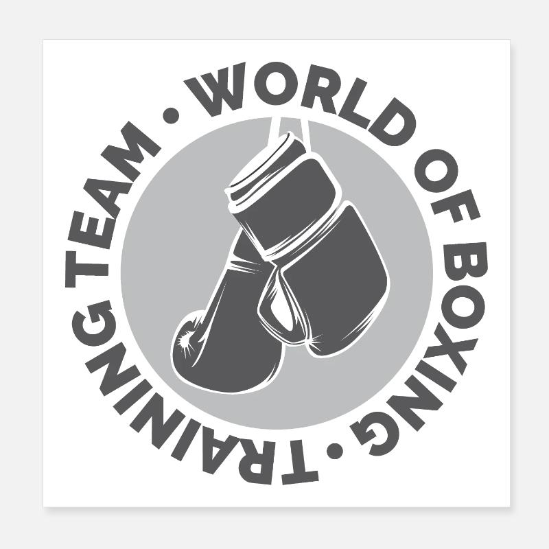 Boxen Sport Logo Symbol Emblem Boxhandschuhe icon Poster 20x20 cm
