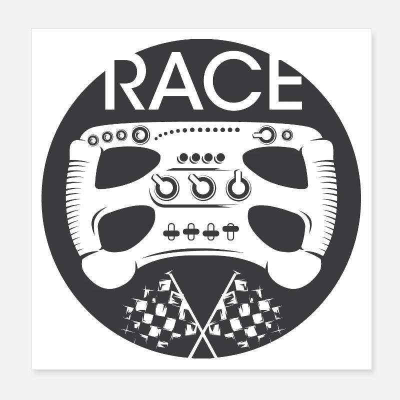 Volant de course Formule Auto Racing Cup Racing Racing Poster 20 x 20 cm