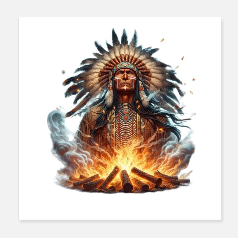 Amérindien Poster 20 x 20 cm