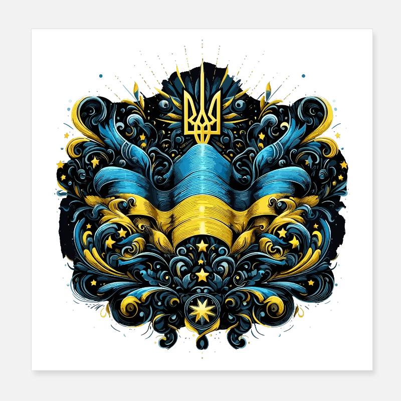 Ukraine Drapeau ukrainien Drapeau Liberté Poster 20 x 20 cm