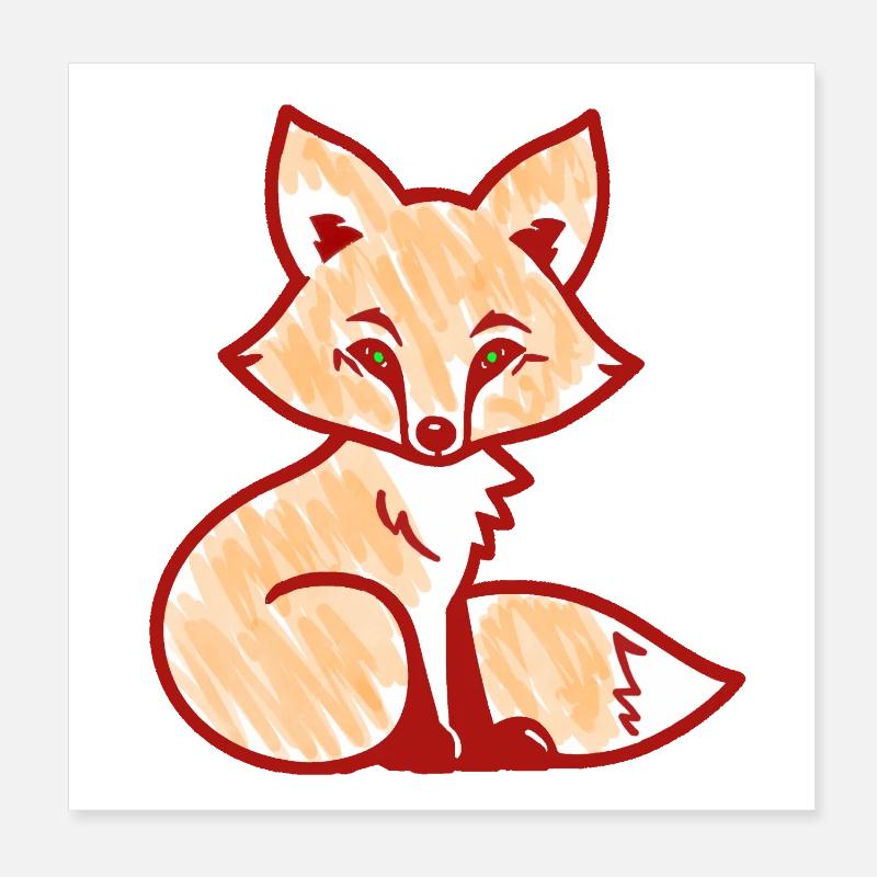 Roter Fuchs (Rot) Poster 20x20 cm
