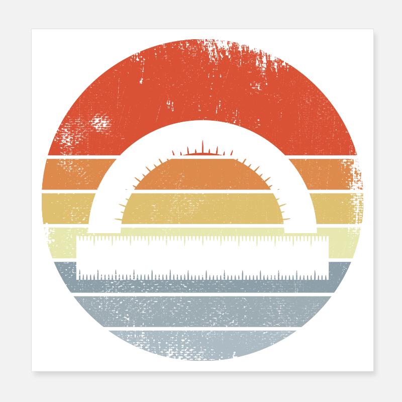 Vintage Ruler Poster 8" x 8" (20x20 cm)