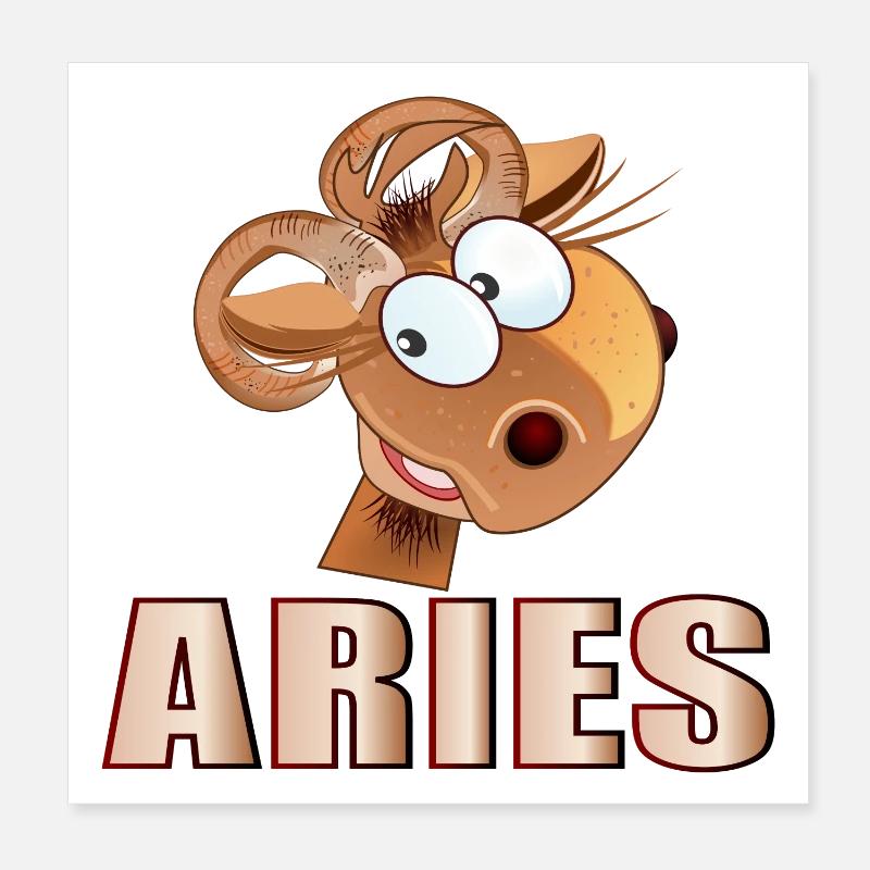 WIDDER STERNZEICHEN MÄRZ APRIL Poster 20x20 cm