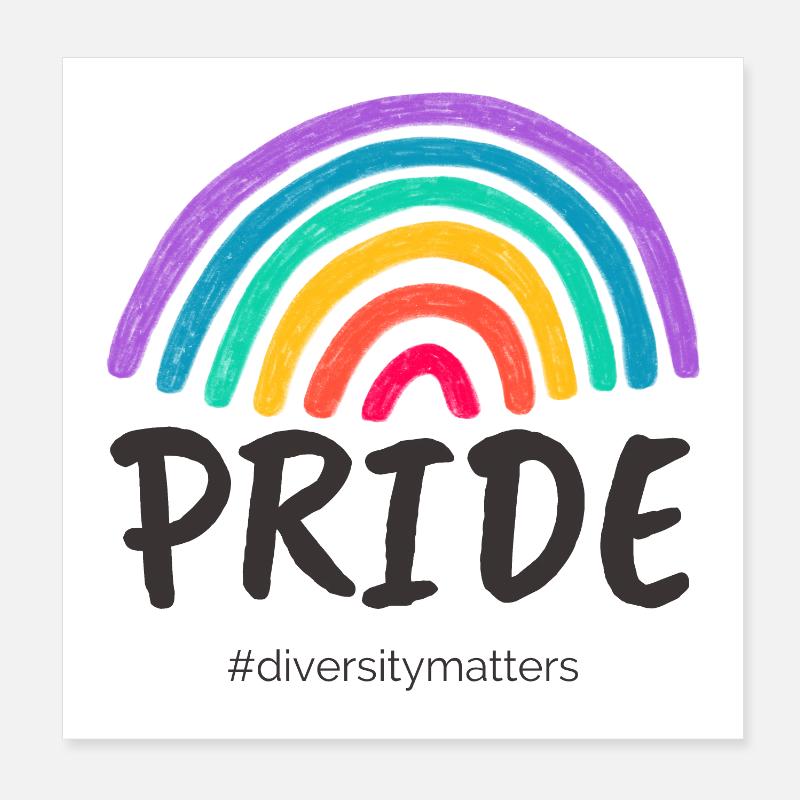 Pride black - #diversitymatters Poster 20x20 cm