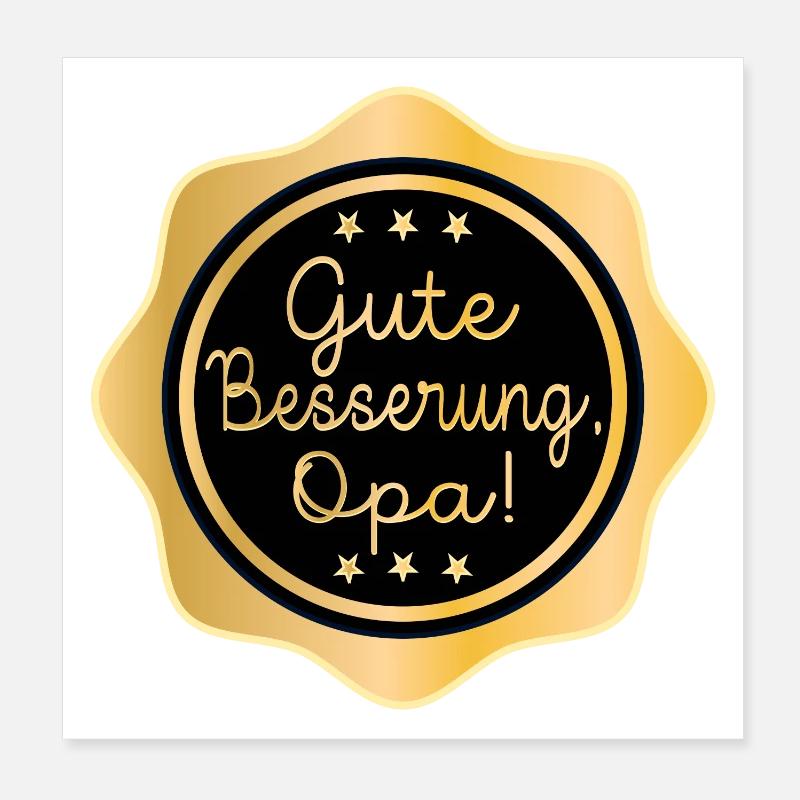Gute Besserung Opa - Heilung Poster 20x20 cm