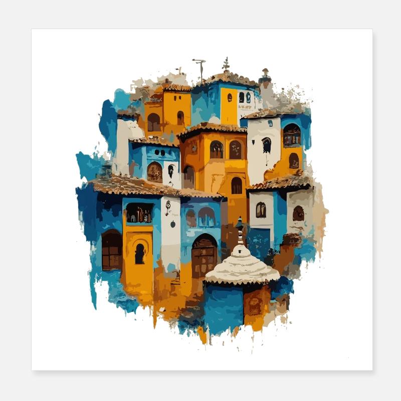 Old Town Beautiful Poster 8" x 8" (20x20 cm)