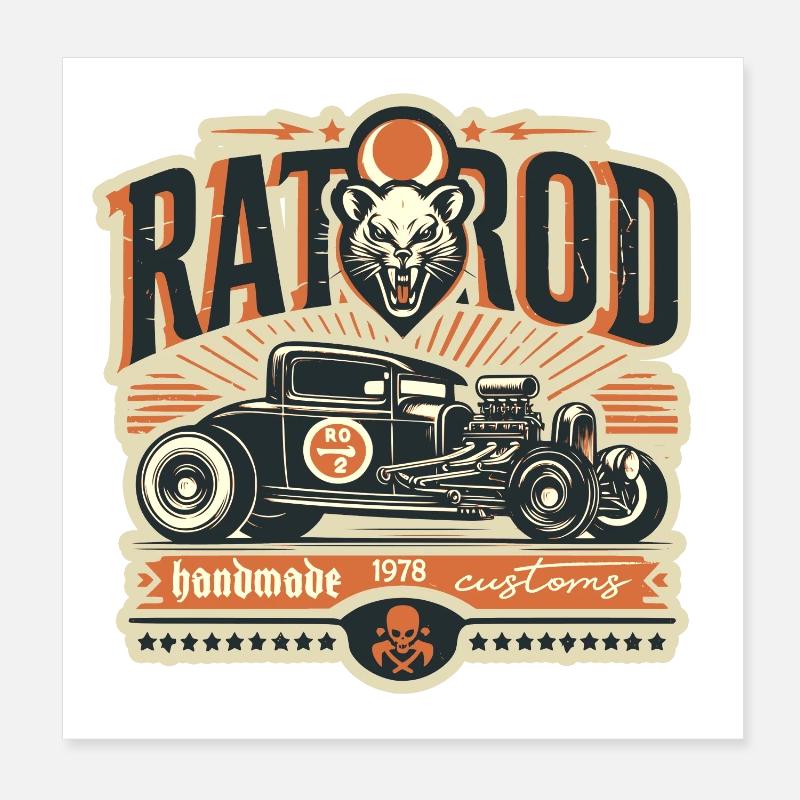 Ratsking Ratlook Shirt – Rustic Custom Style Poster 8" x 8" (20x20 cm)