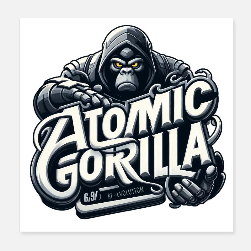 Gorille atomique Poster 20 x 20 cm