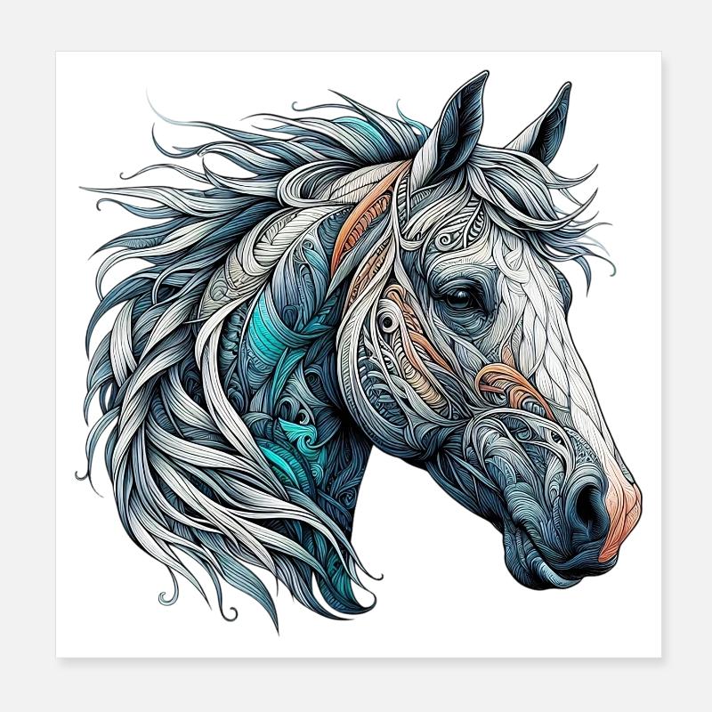 Cheval Poster 20 x 20 cm