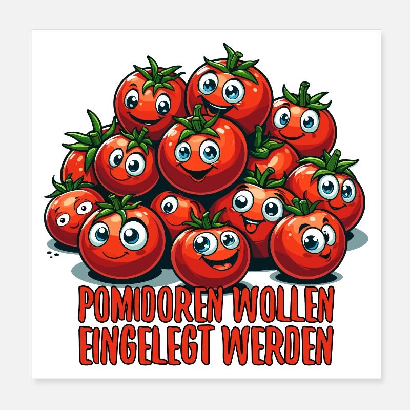 Tomaten Pomidoren einlegen Geschenk Poster 20x20 cm
