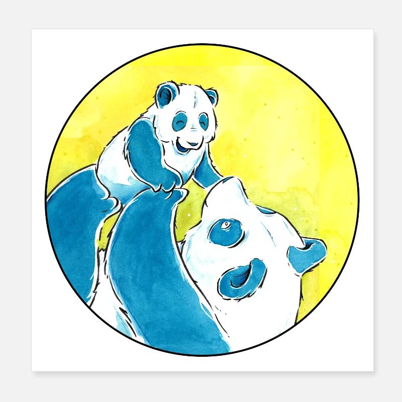 Panda Bär Liebe Poster 20x20 cm