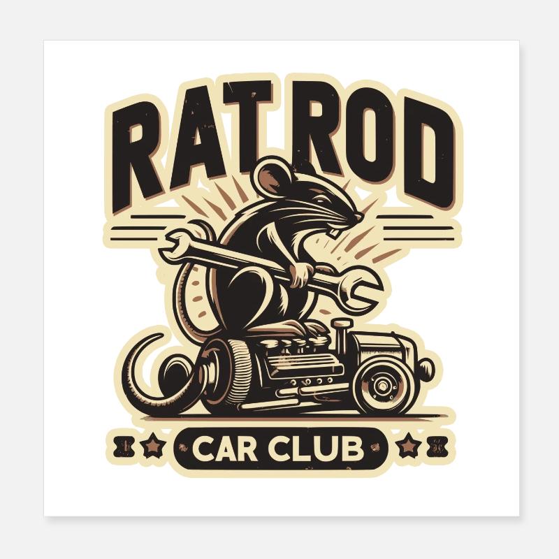 Ratsking Ratlook Shirt – Rustic Custom Style Poster 8" x 8" (20x20 cm)