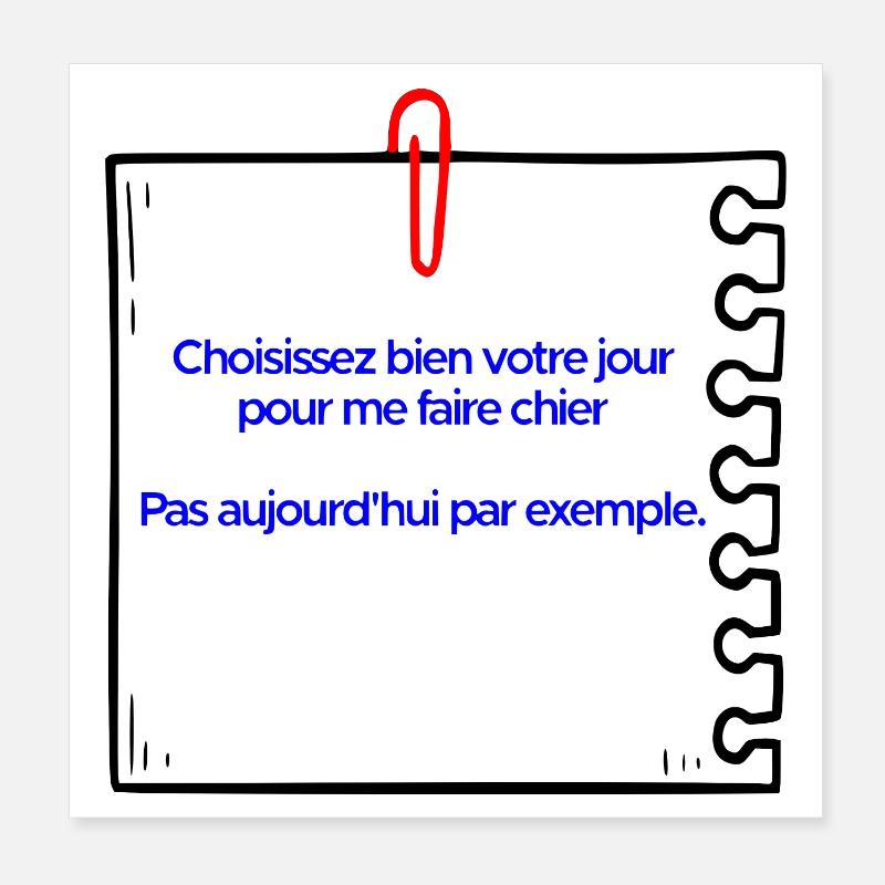 Ne pas me faire chier Poster 20 x 20 cm