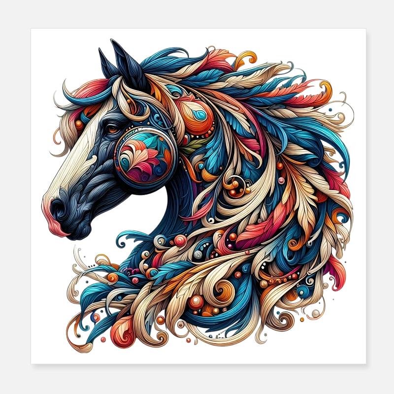 Pferd Poster 20x20 cm