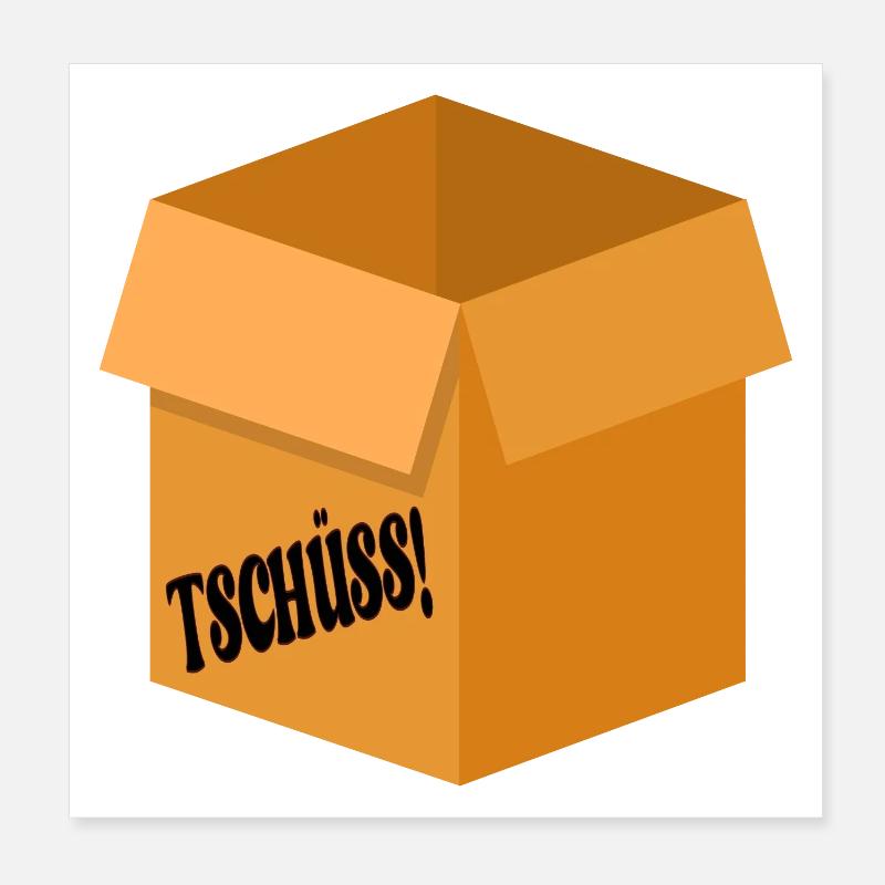 ABSCHIED TSCHÜSS - UMZUGSKARTON Poster 20x20 cm