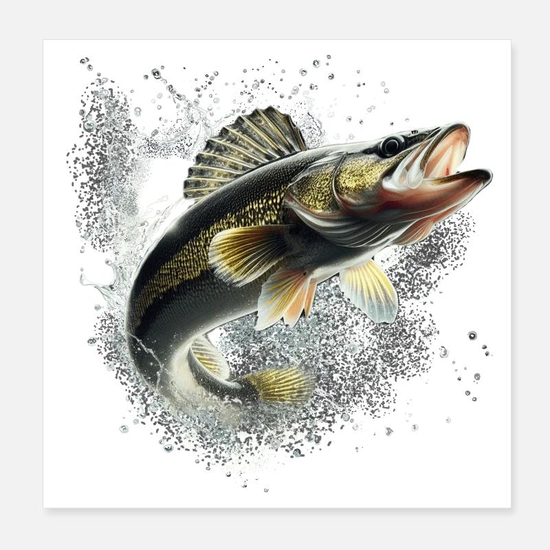 Fish Poster 8" x 8" (20x20 cm)