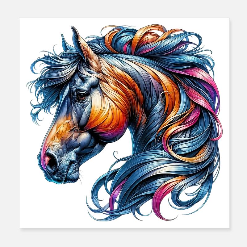Horse Poster 8" x 8" (20x20 cm)