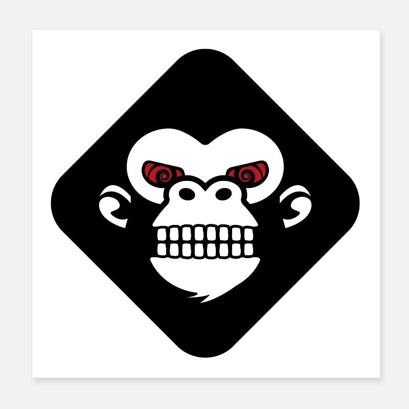 Logo des dents de gorille Poster 20 x 20 cm