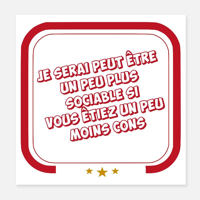 Je serai peut-être plus sociable Poster 20 x 20 cm