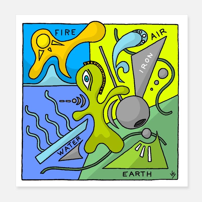 Oven Elements Poster 8" x 8" (20x20 cm)