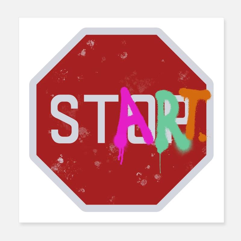 Stop start Poster 8" x 8" (20x20 cm)