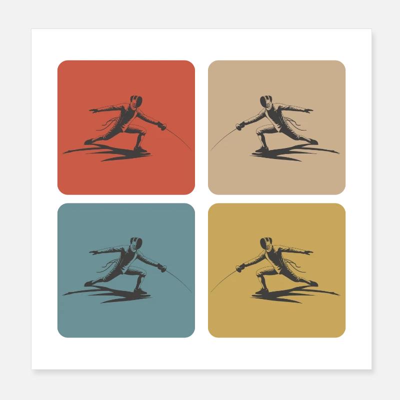 Fencing Poster 8" x 8" (20x20 cm)