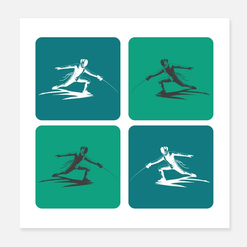 Fencing Poster 8" x 8" (20x20 cm)