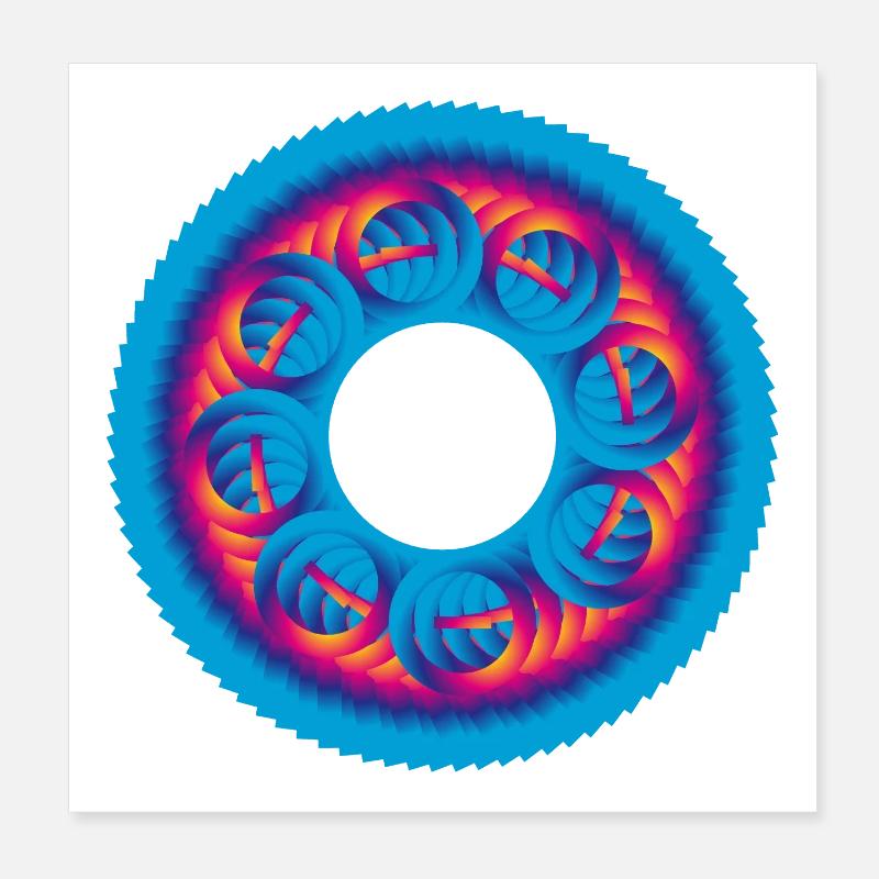 Cercle de pignons coloré Poster 20 x 20 cm