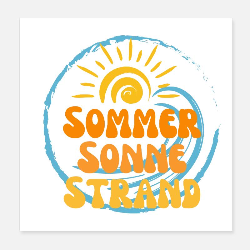 Summer Sun Beach Nectarine 3 Poster 8" x 8" (20x20 cm)