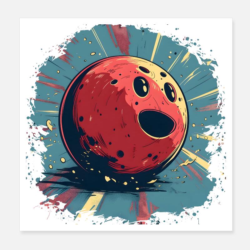 Bowling amusant Poster 20 x 20 cm