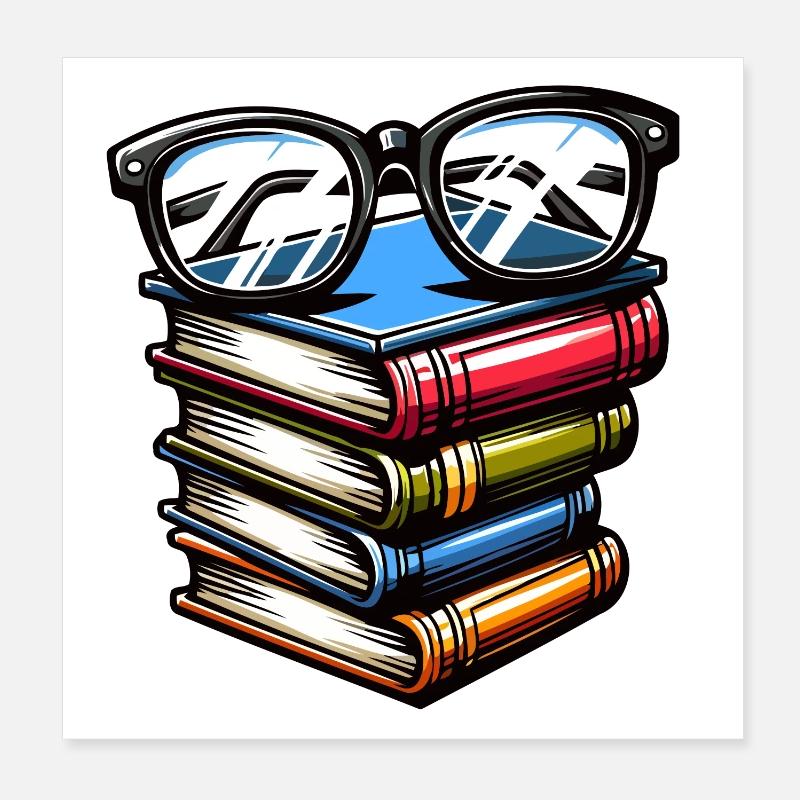 Book Smarts: The Scholarly Stack Poster 8" x 8" (20x20 cm)