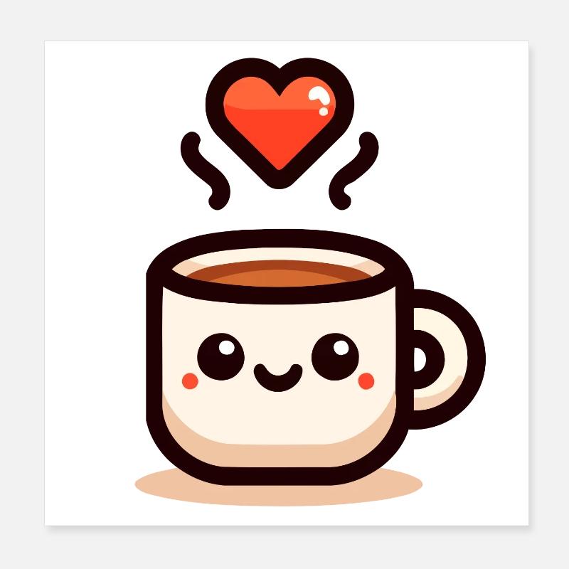 Cheery Cuppa : une gorgée d’amour Poster 20 x 20 cm