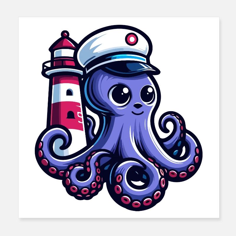 Octo-Navigator : Phare des mers Poster 20 x 20 cm