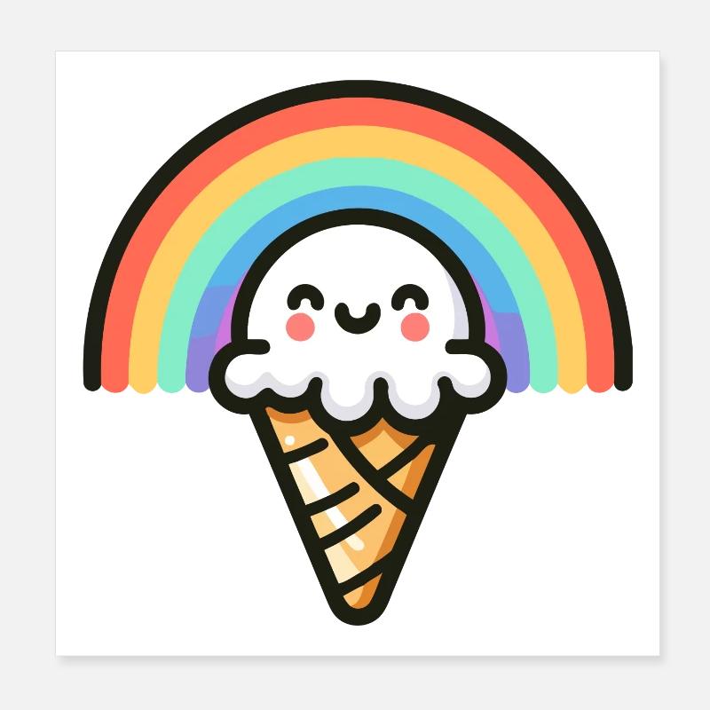 Rainbow Scoop: Der süßeste Bogen Poster 20x20 cm