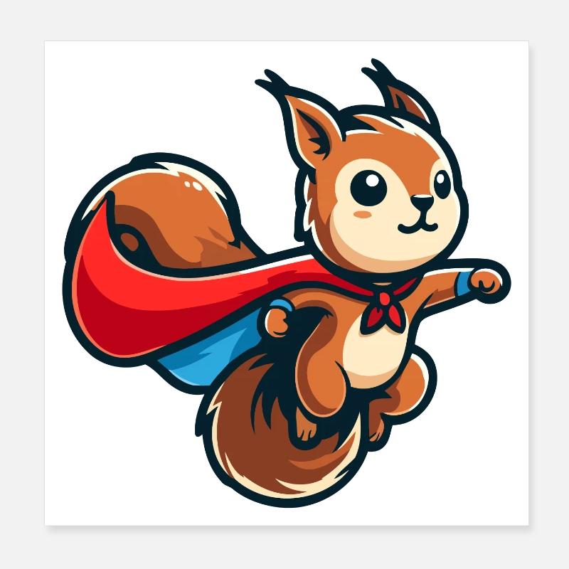 Eichhörnchen: Der verrückte Verteidiger Poster 20x20 cm