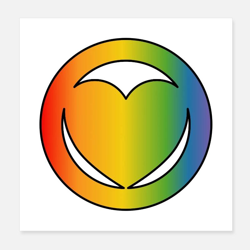 LGBT Herz CSD Shirt - Poster 20x20 cm - Weiß