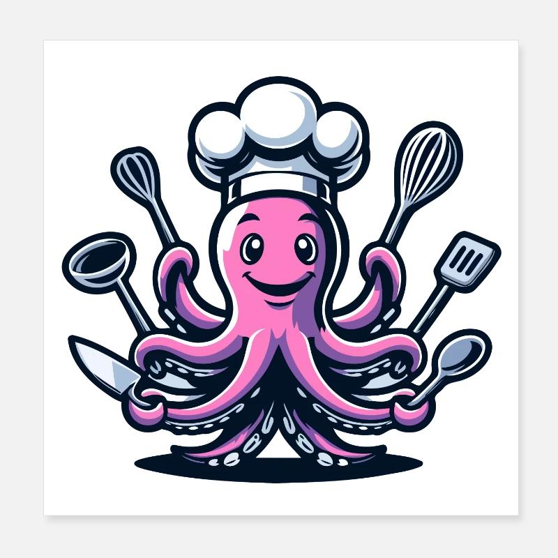 Octo-Chef : Le tentacule gourmand Poster 20 x 20 cm