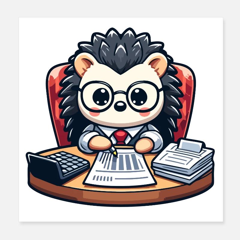 Hérisson comptable : la bestiole calculatrice Poster 20 x 20 cm