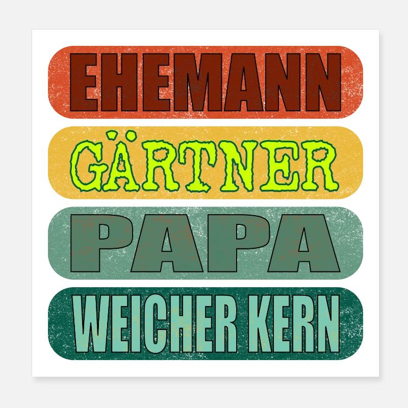 VATERTAG EHEMANN PAPA GARTEN GÄRTNER Poster 20x20 cm