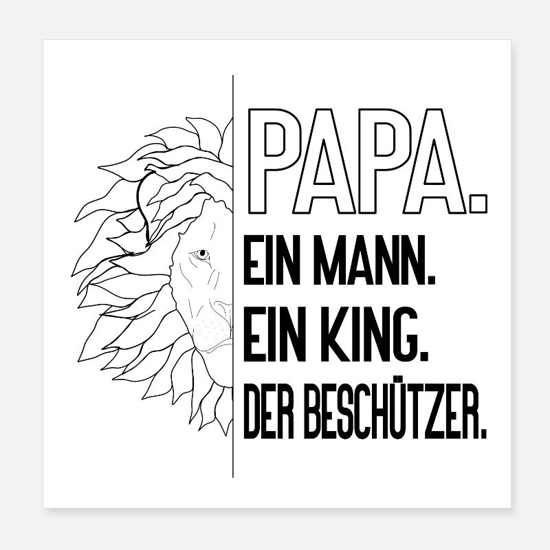 Papa Löwe - Löwenstarker Papa, ein Mann, ein King Poster 20x20 cm