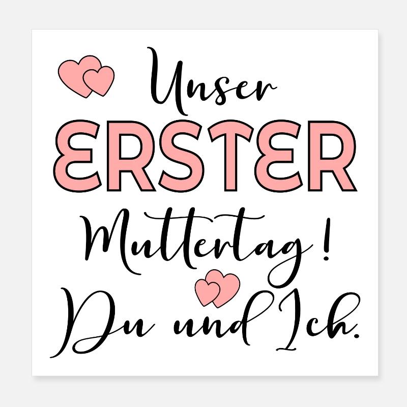 ERSTER MUTTERTAG BABY MAMA Poster 20x20 cm