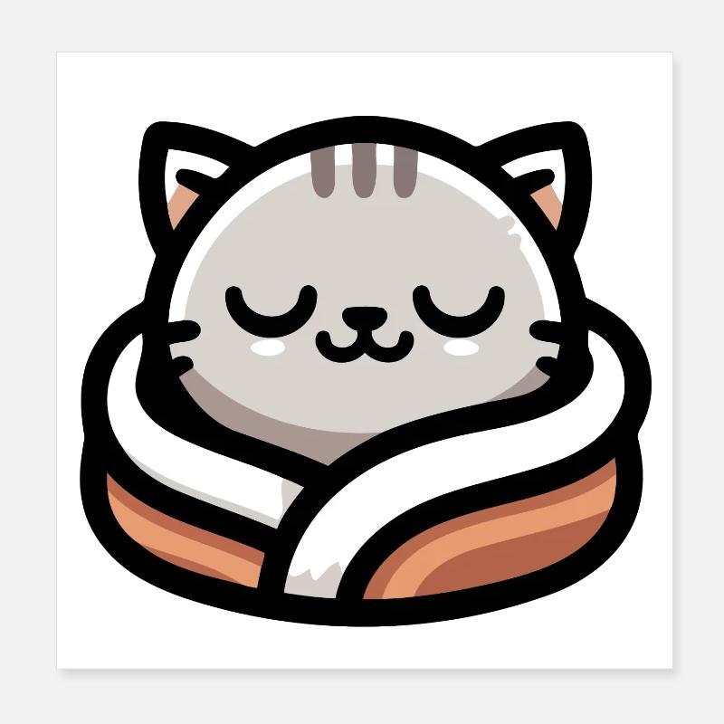 Schlummerpfoten: Der verträumte Tabby Poster 20x20 cm