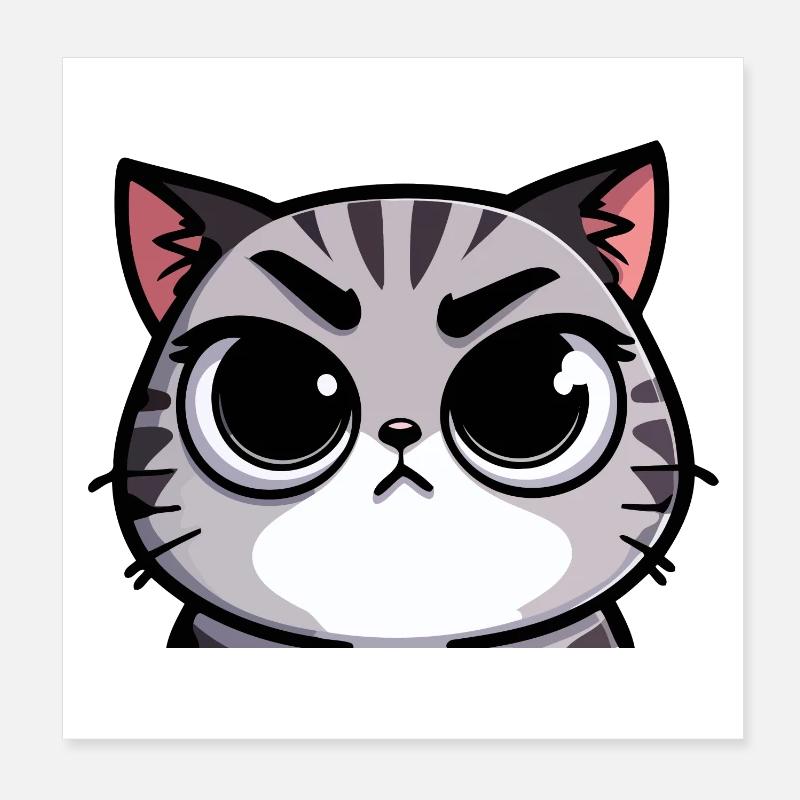 Traits tigrés : le chat expressif Poster 20 x 20 cm