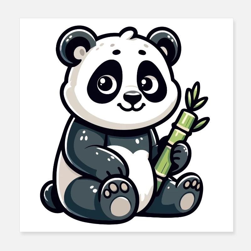 Bamboo Buddy : le panda du contenu Poster 20 x 20 cm