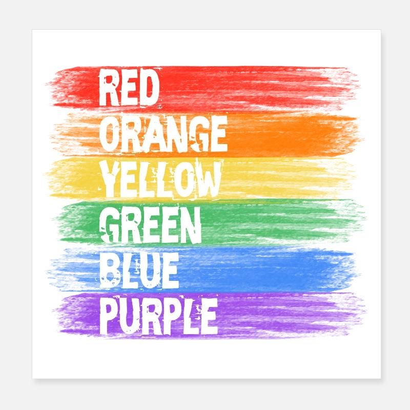 Rainbow Colors Stripe Art Poster 8" x 8" (20x20 cm)